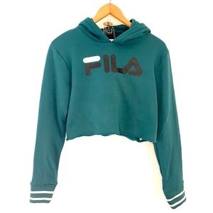 Fila green cropped hoodie